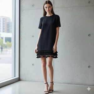 black knitted dress plus size Final Sale Plus Size Knit BodyCon Mini Sweater Dress in White and Blac main image 0